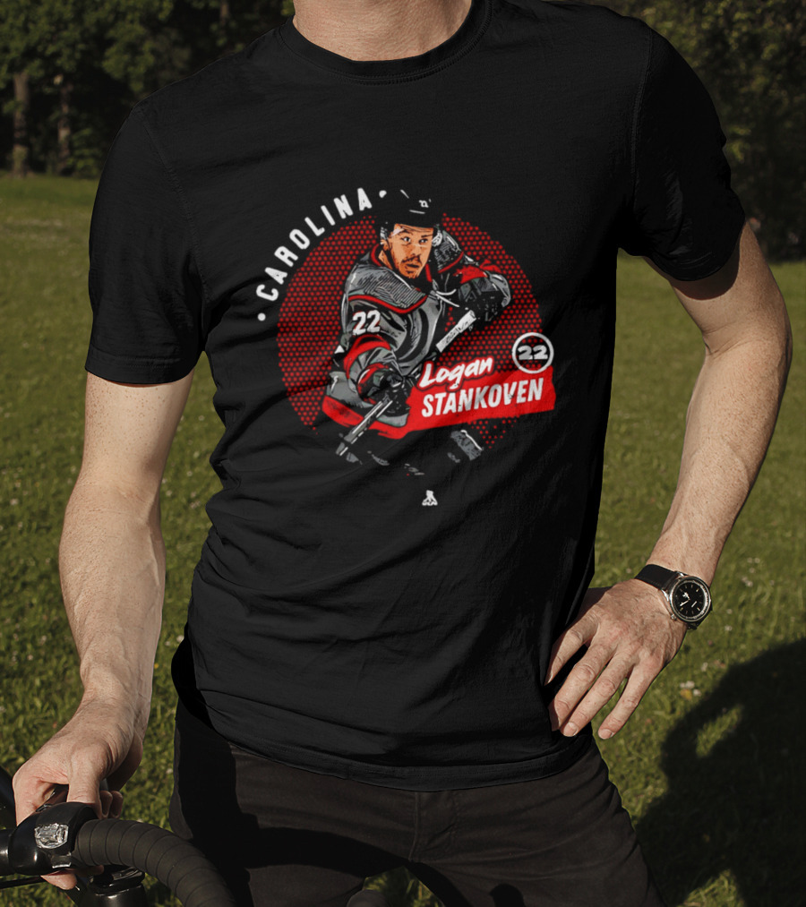 Logan Stankoven 22 Carolina Hurricanes Hockey Player Dots T-Shirt