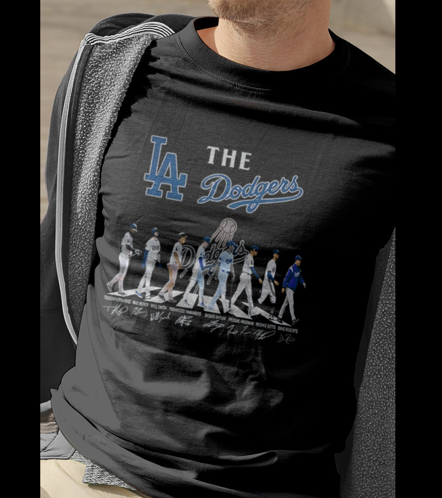 Los Angeles Dodgers Abbey Road MLB Baseball The Dodgers Signatures T-Shirt