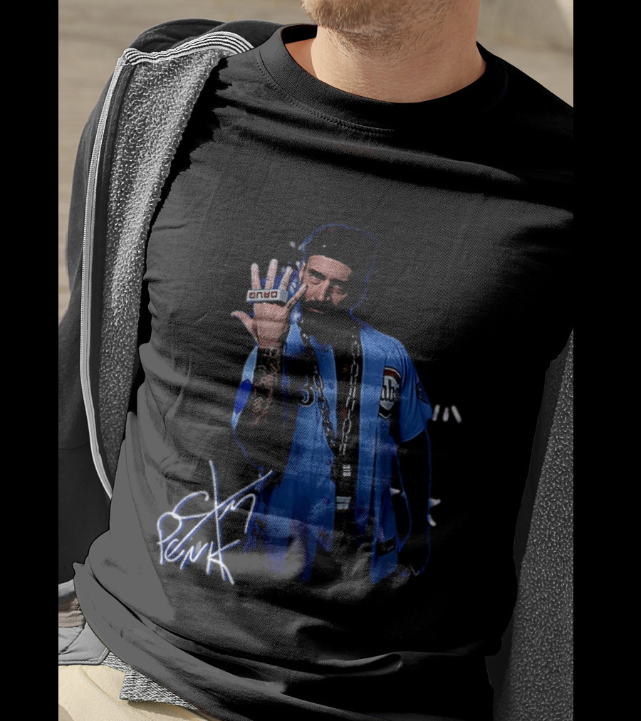 CM Punk WWE Signature Look With Chicago Baseball Jersey And Tattoos T-Shirt