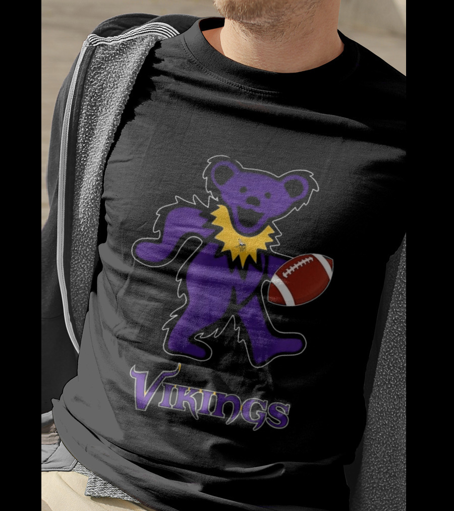 Minnesota Vikings Bear Grateful Dead Night Football 2024 T-Shirt
