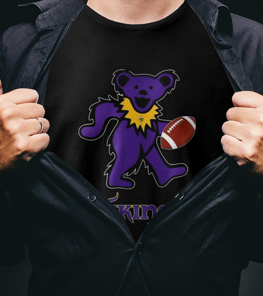 Minnesota Vikings Bear Grateful Dead Night Football 2024 T-Shirt