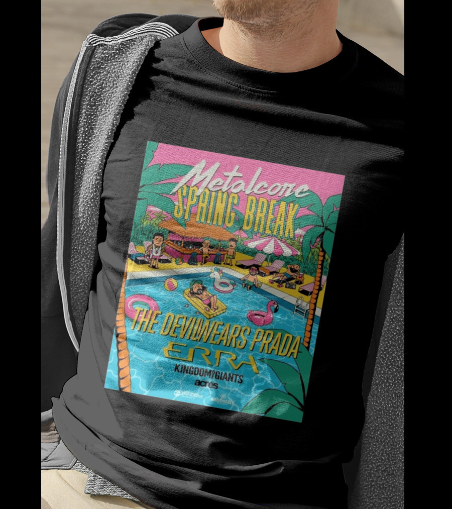 Metalcore Spring Break The Devil Wears Prada ERRA Kingdom Of Giants Acres Tour 2025 T-Shirt
