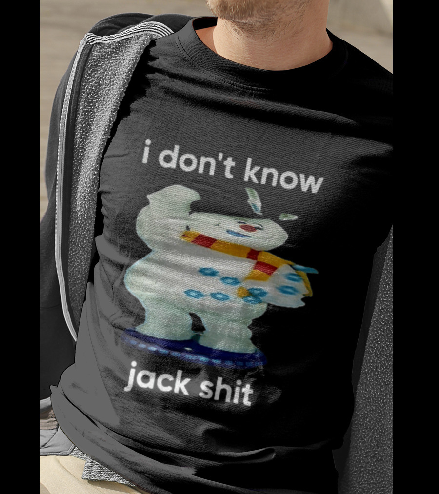 I Don't Know Jack Shit Snowman Scarf Spinning Gemmy T-Shirt