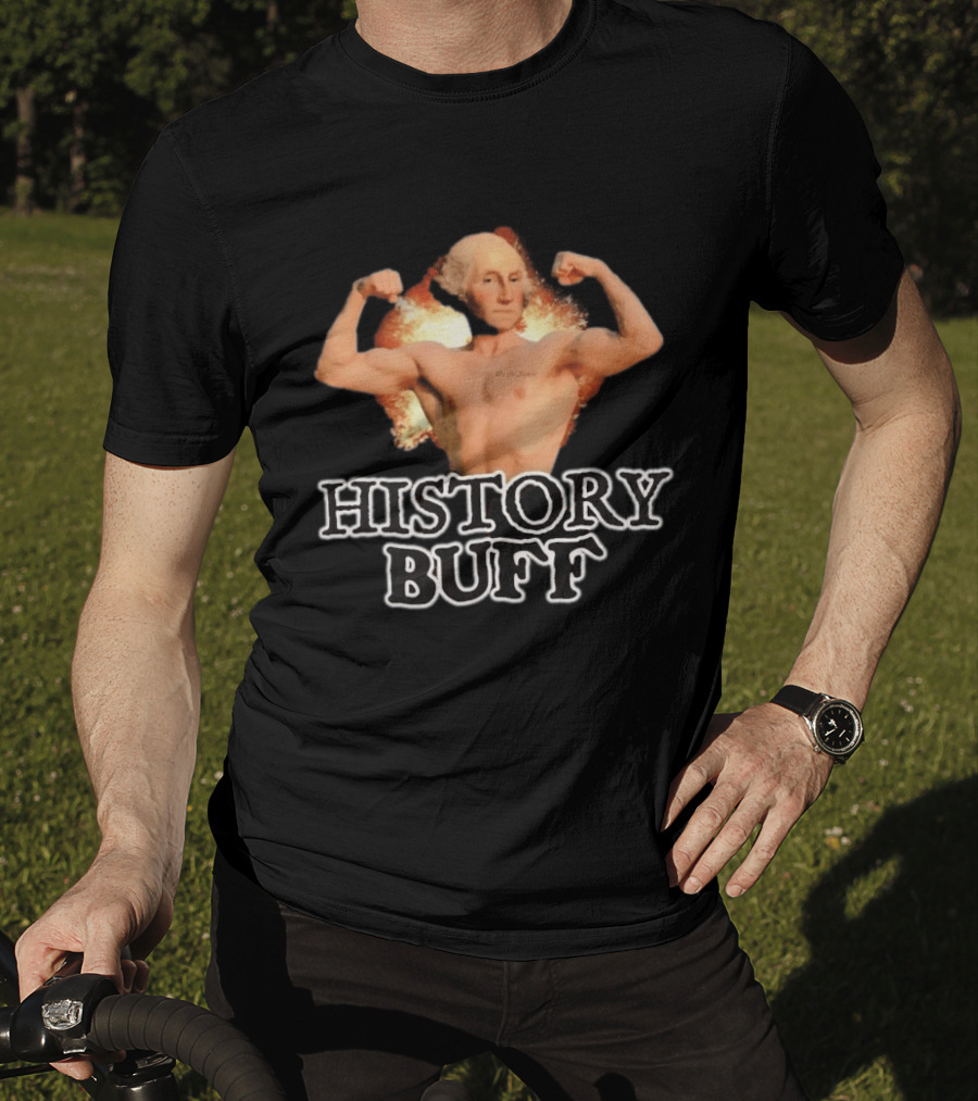 George Washington History Buff Muscular Founding Fathers America 250 4th Of July T-Shirt