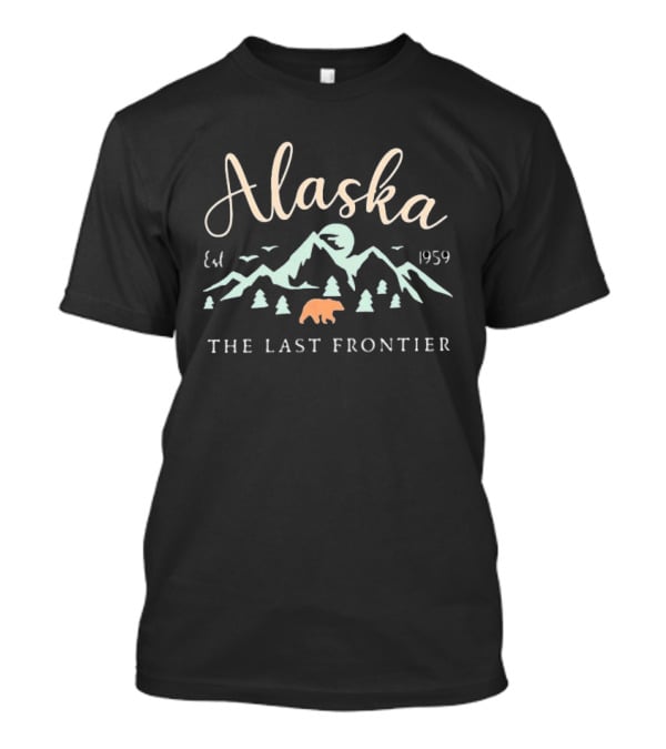 Alaska The Last Frontier Est 1959 Mountain Bear Scene T-Shirt