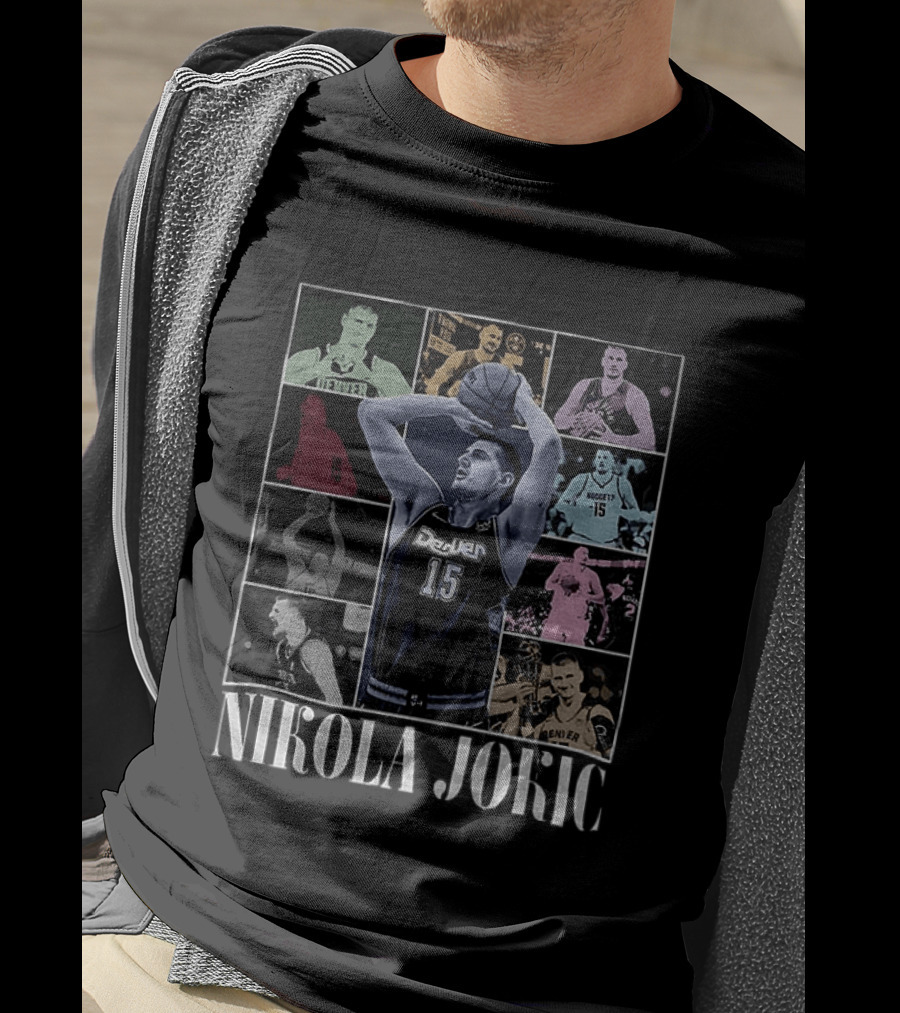 Nikola Jokic Denver Nuggets Basketball Collage T-Shirt