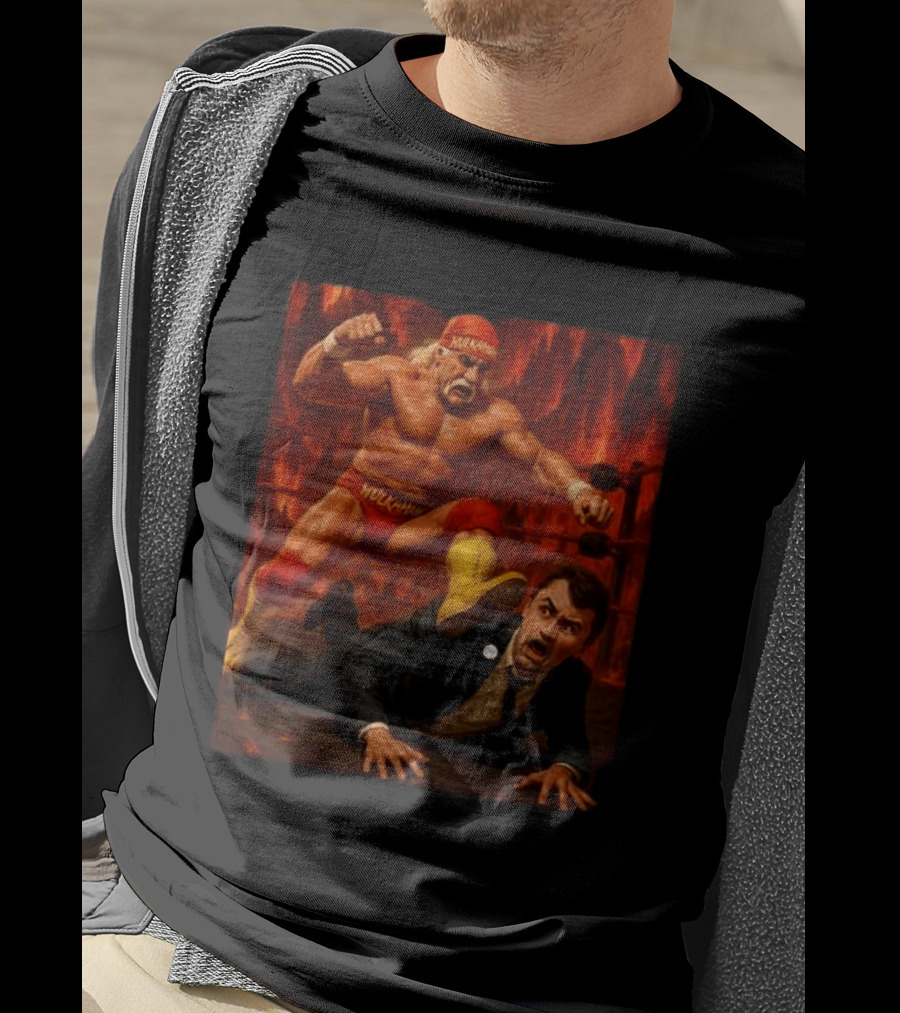 Hulk Hogan Hulkamania Vs Charlie Kirk Wrestling Meme Image T-Shirt