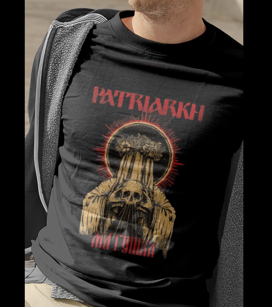 Patriarkh Matushka Skeleton Halo Floral Hooded Figure T-Shirt