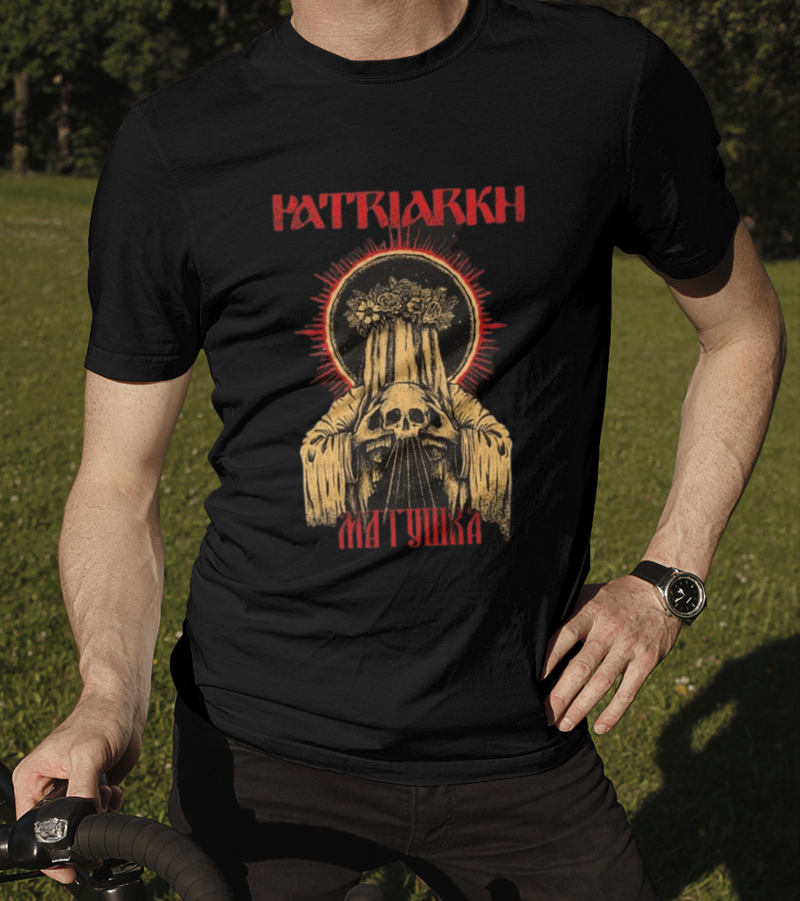 Patriarkh Matushka Skeleton Halo Floral Hooded Figure T-Shirt