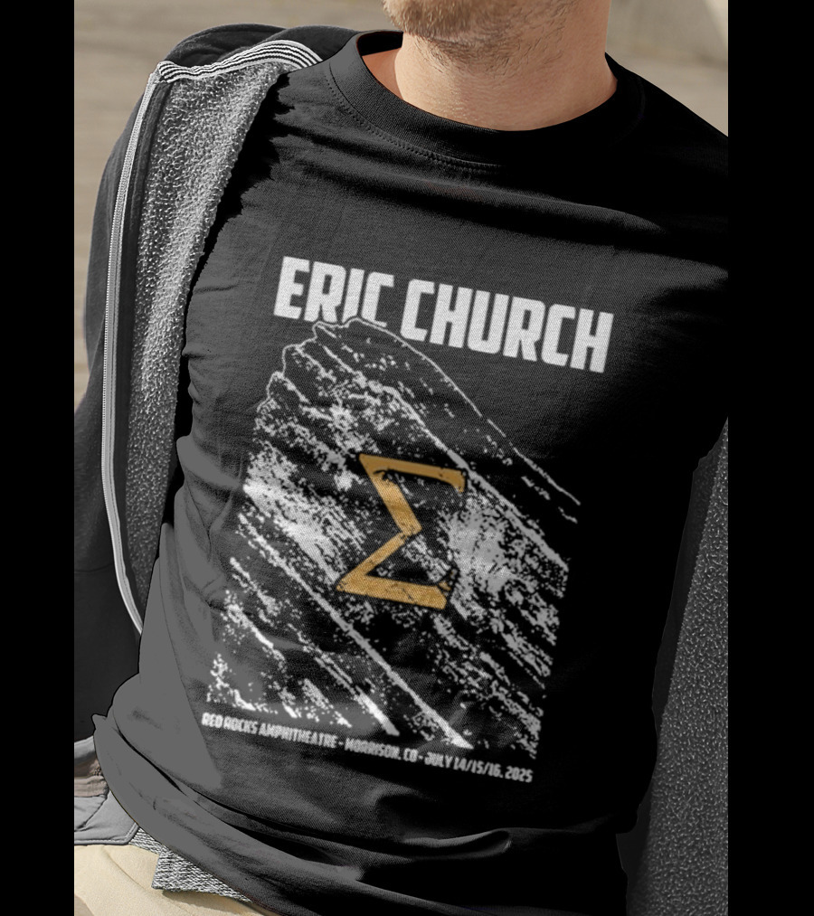 Eric Church Red Rocks Amphitheater Morrison July 14 16 2025 Sigma Symbol Event T-Shirt