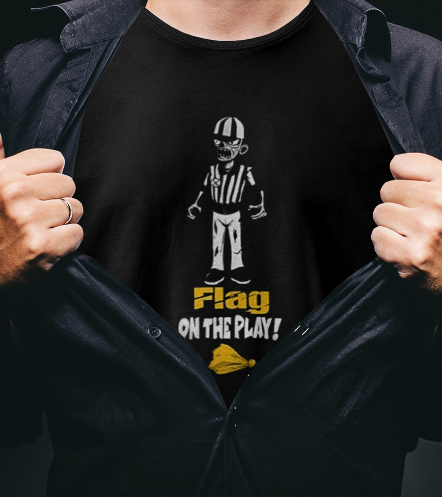 Zombie Referee Flag On The Play Halloween Humor T-Shirt