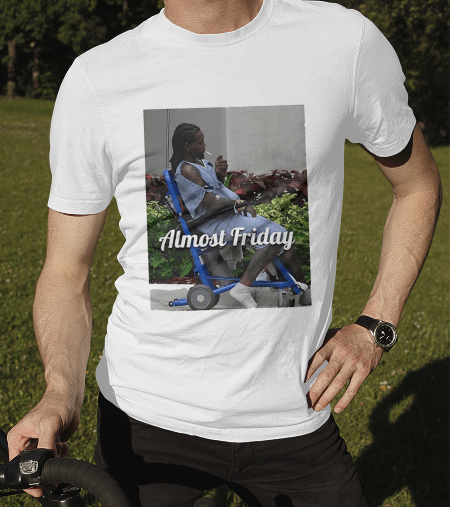 Almost Friday Offset Cigarette Wheelchair Vibes T-Shirt