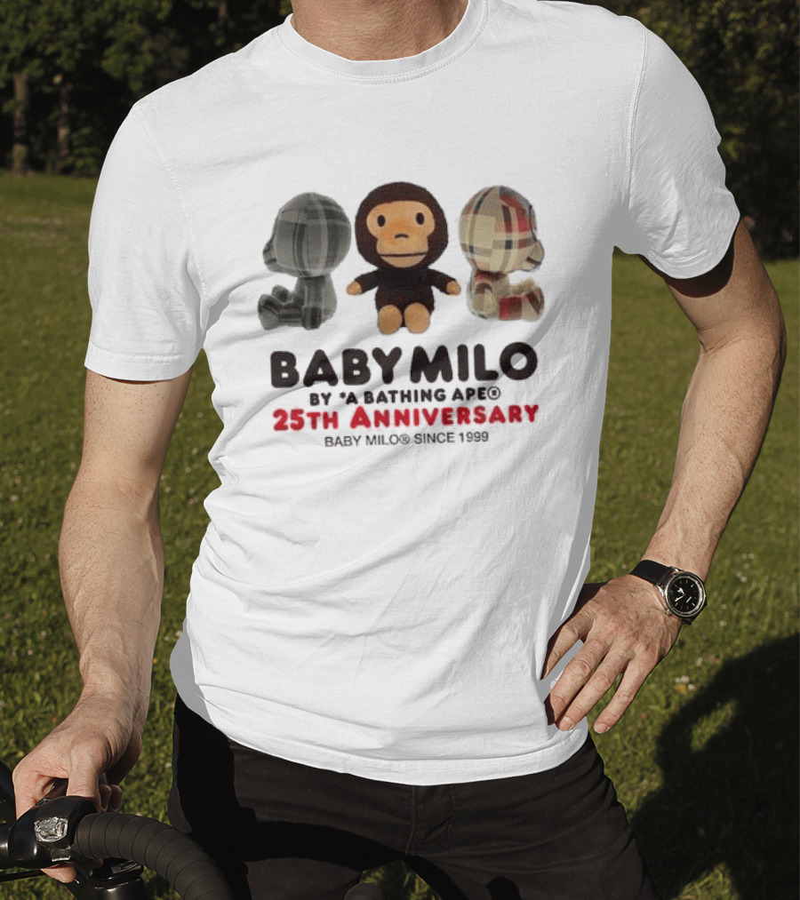 Baby Milo By A Bathing Ape 25th Anniversary Since 1999 Plush Trio T-Shirt