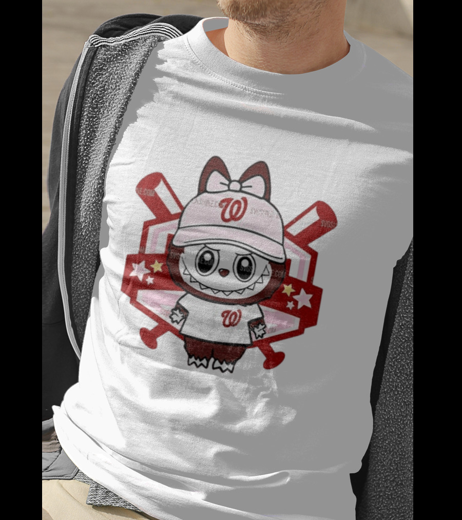 Baseball Girl Labubu Washington Nationals 2025 MLB Team Fan T-Shirt