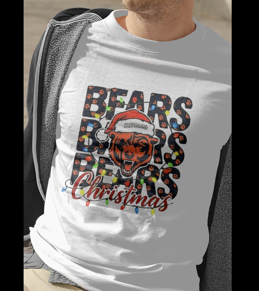 Bears Christmas Bear Santa Claus Chicago Bears Football T-Shirt