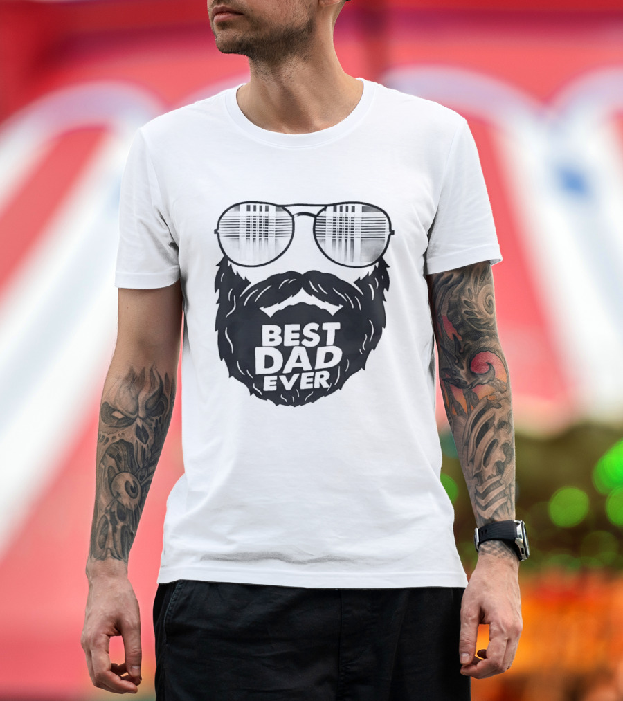 Best Dad Ever Beard Sunglasses T-Shirt
