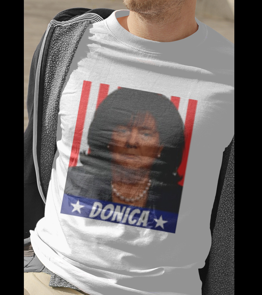 Donica Lewinsky 2025 Campaign Style Stars Red Stripes T-Shirt