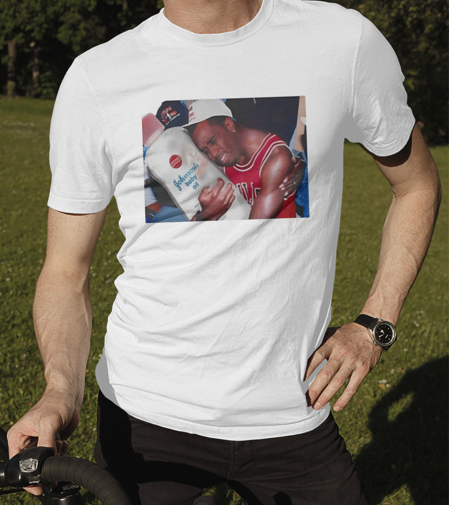 P.Diddy Crying Meme Johnson's Baby Oil Bulls Jersey T-Shirt