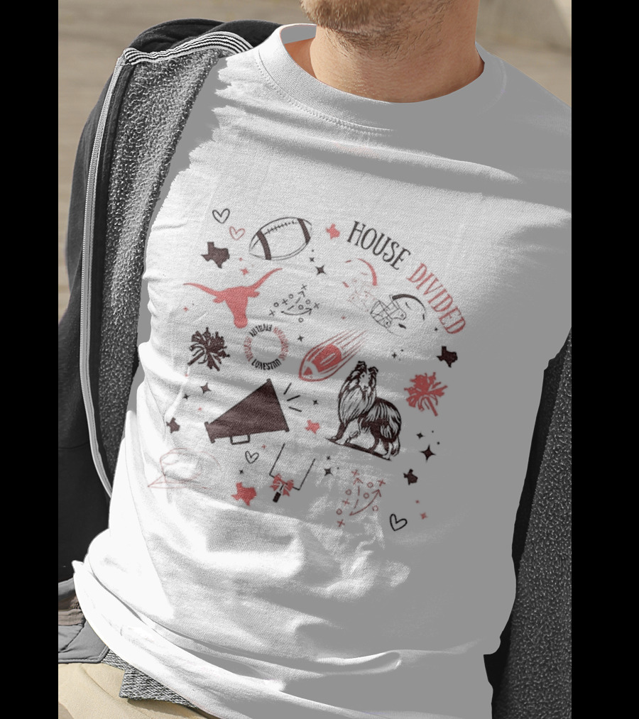 House Divided Longhorns Aggies Texas Lonestar Showdown Rivalry Revival T-Shirt