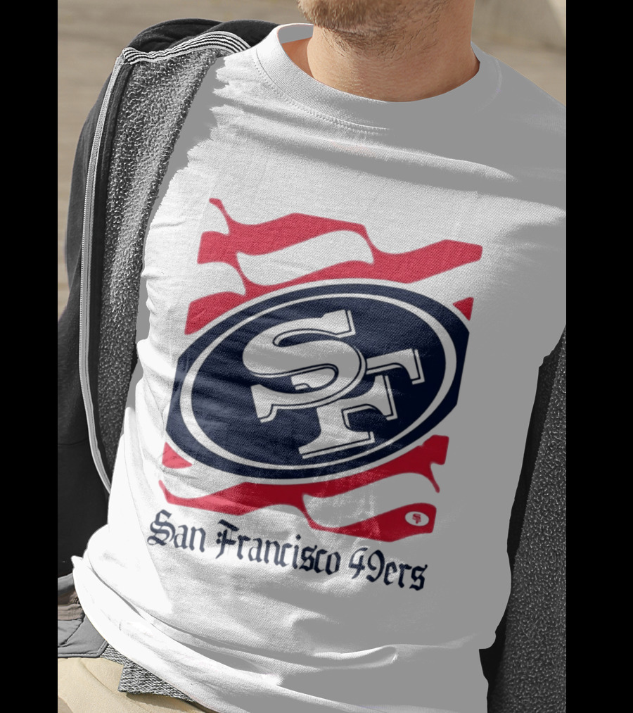 San Francisco 49ers SF Flag Heritage Wordmark T-Shirt