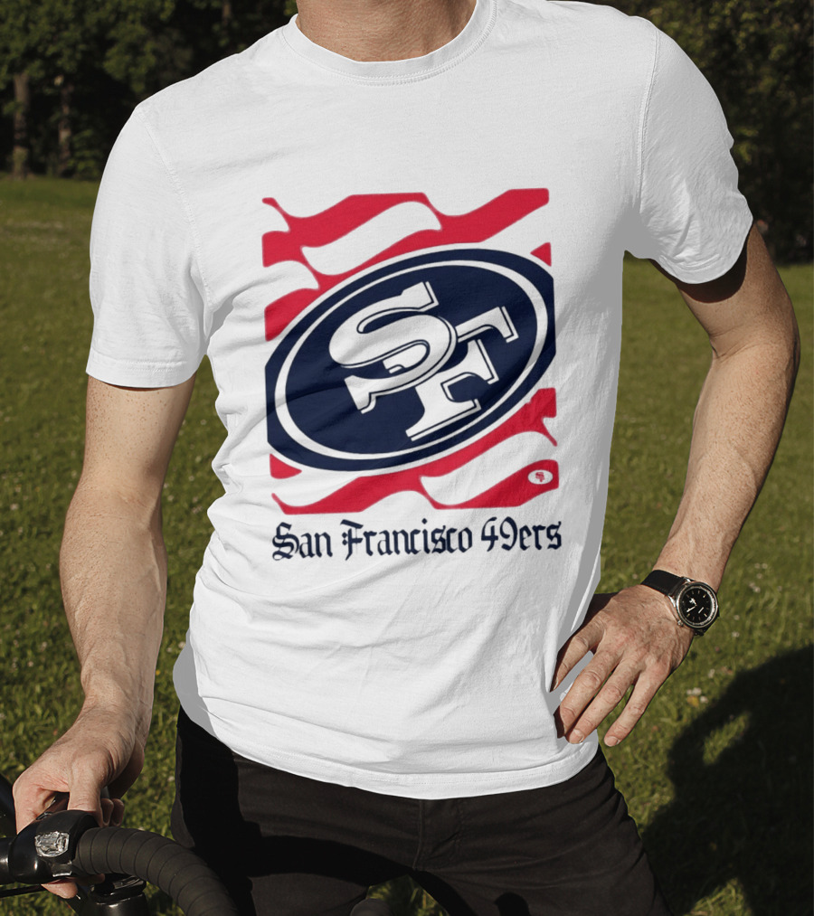San Francisco 49ers SF Flag Heritage Wordmark T-Shirt