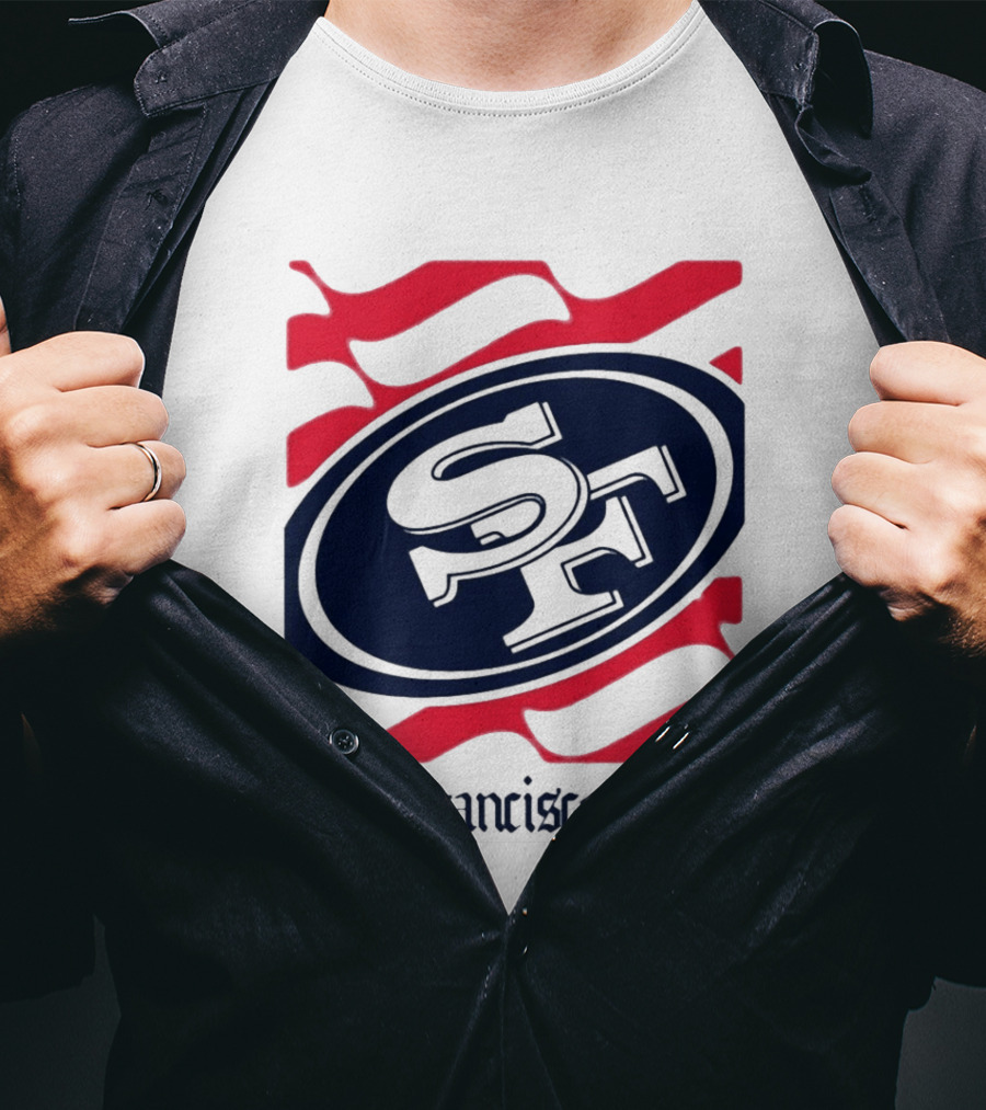 San Francisco 49ers SF Flag Heritage Wordmark T-Shirt