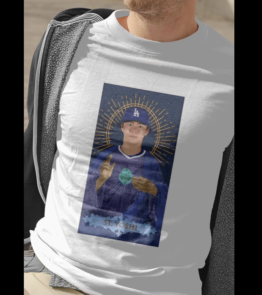 Yoshinobu Yamamoto Dodgers St. Yoshi Halo Icon MLB T-Shirt