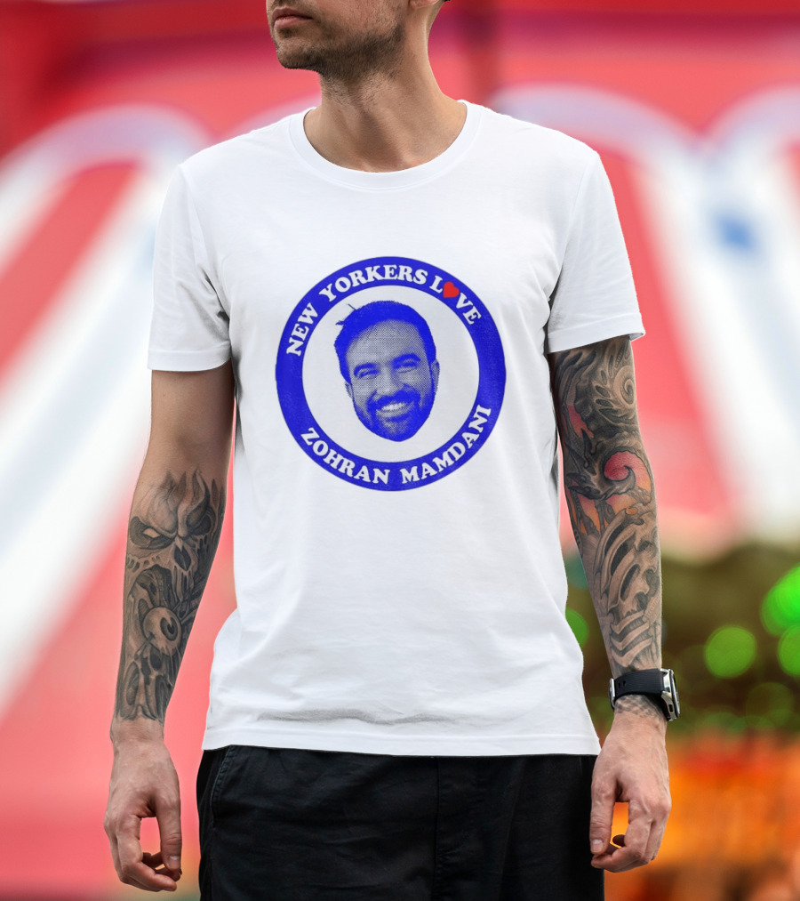 New Yorkers Love Zohran Mamdani Big Head Circular T-Shirt