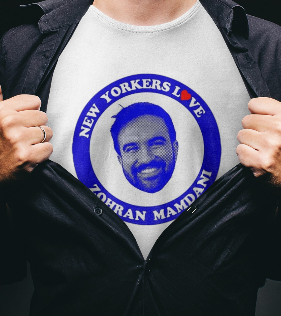 New Yorkers Love Zohran Mamdani Big Head Circular T-Shirt
