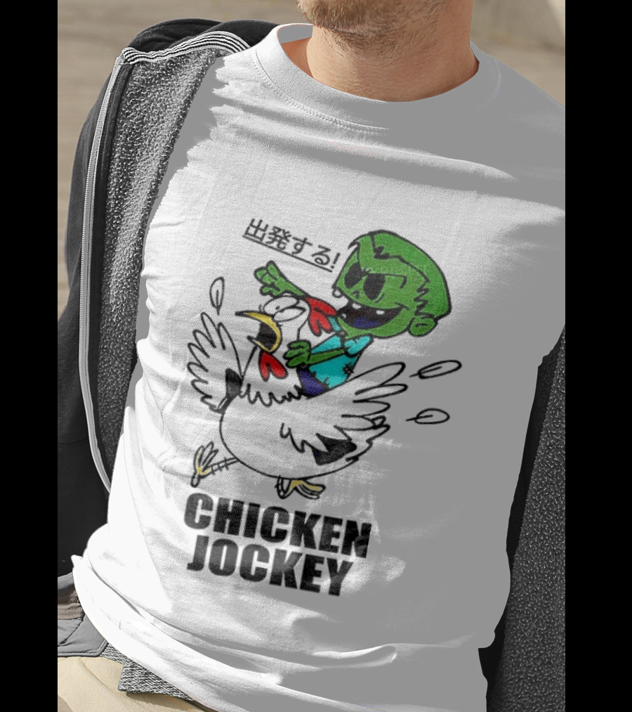 Zombie Chicken Jockey Exclamation Anime T-Shirt