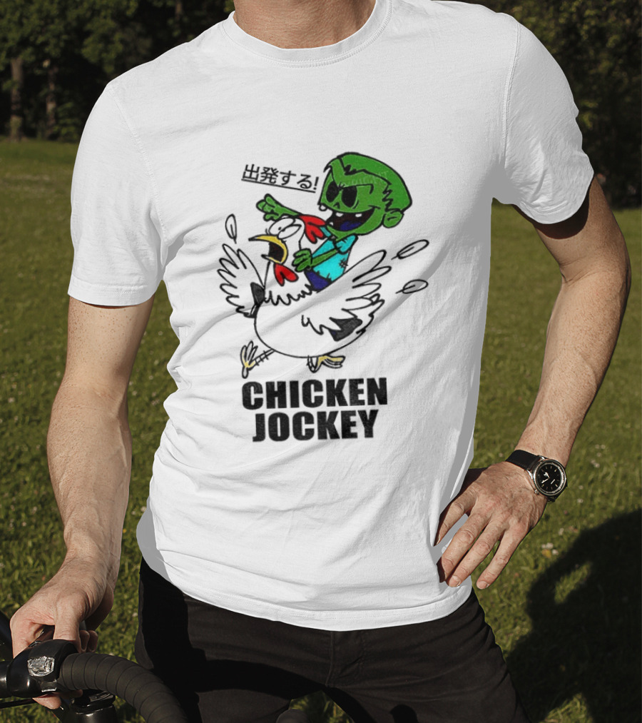 Zombie Chicken Jockey Exclamation Anime T-Shirt