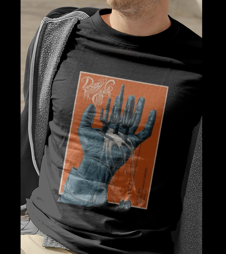 Death Cab For Cutie July 31 2026 Arizona Financial Theatre Phoenix AZ Cactus Hand T-Shirt