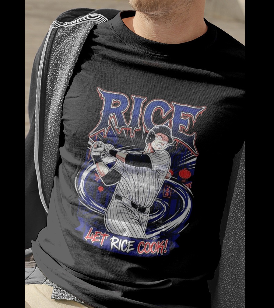 Rice Let Rice Cook New York Yankees Baseball Cartoon T-Shirt