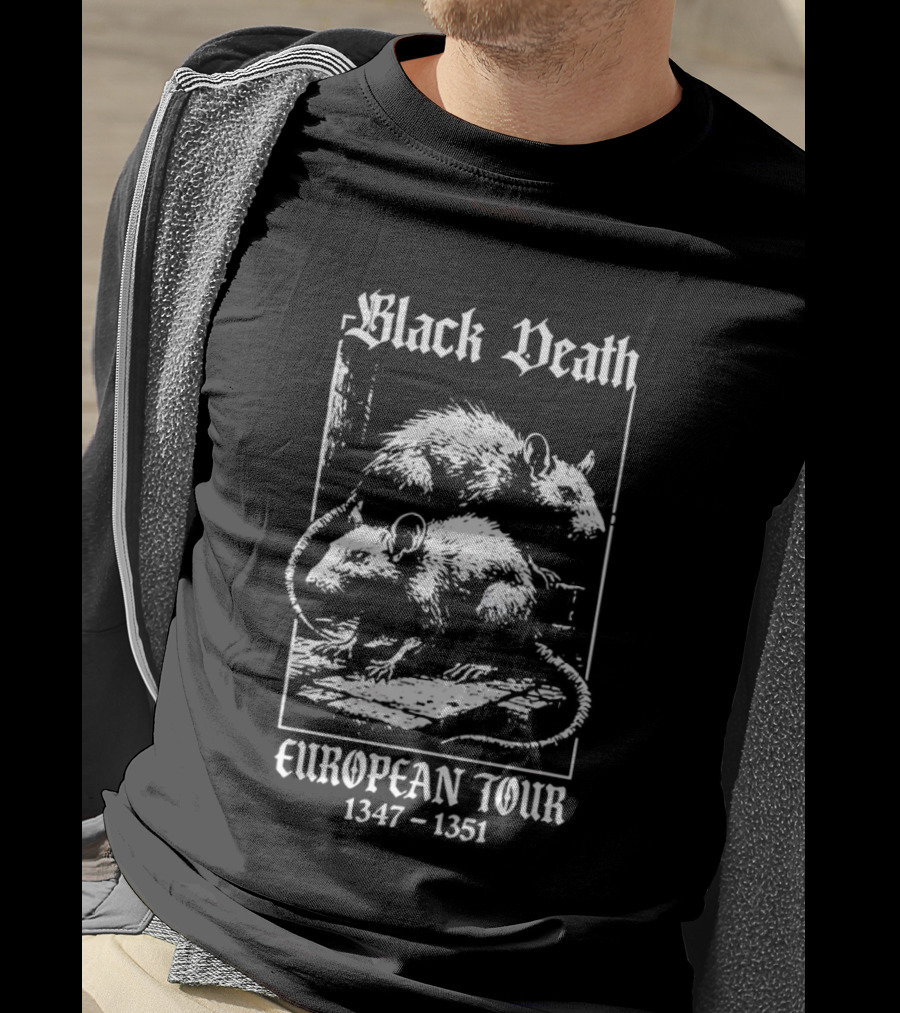 Black Death European Tour 1347 1351 Rats Plague History T-Shirt