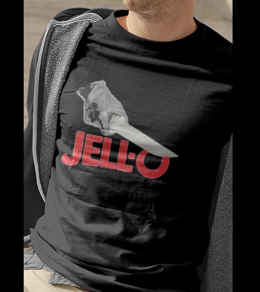Jello Knife Red Oozing Text And Gloved Dagger T-Shirt