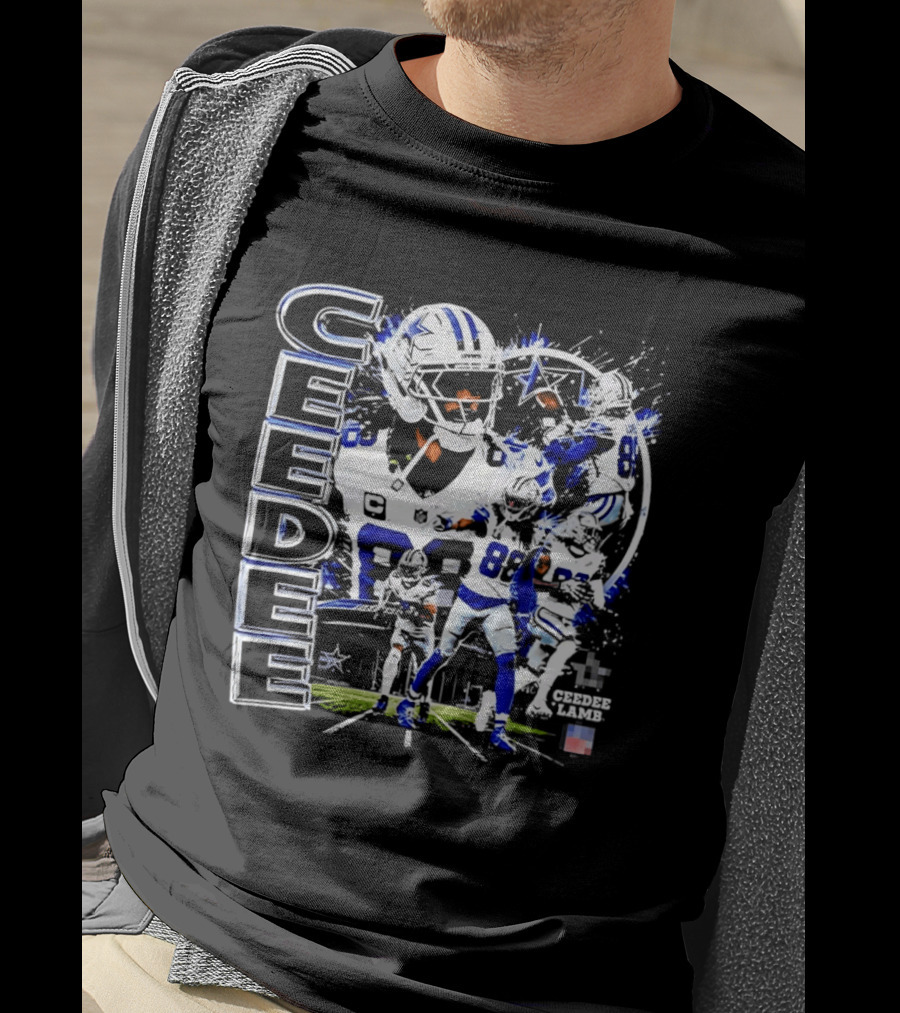 CeeDee Lamb No 88 Dallas Cowboys Collage Player Action T-Shirt
