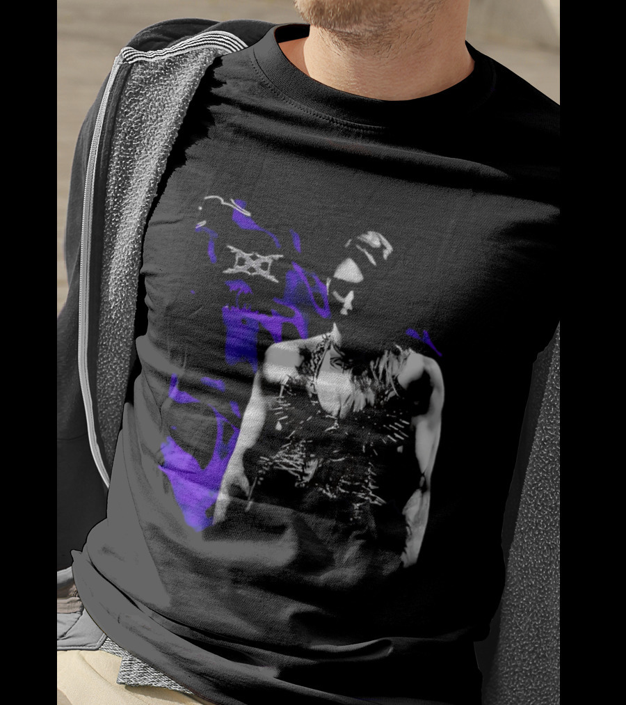 Ken Carson Rhea Ripley WWE Spiked Outfit Collage With Abstract Purple Accents T-Shirt
