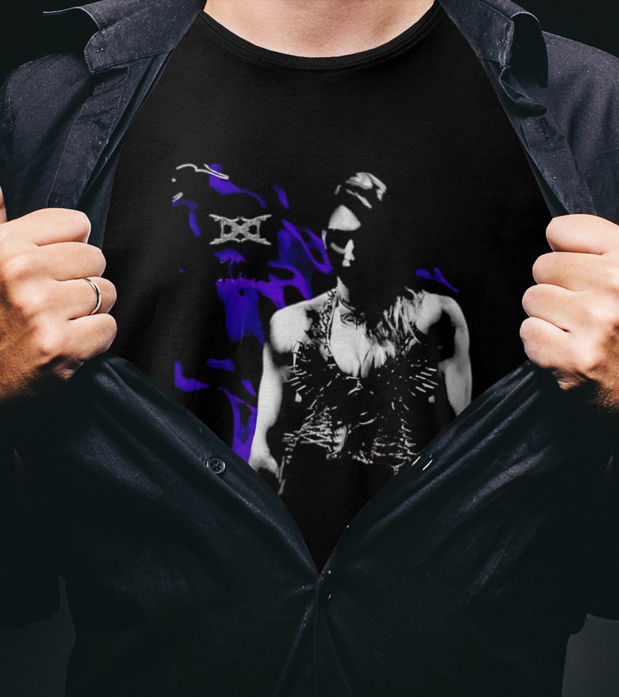 Ken Carson Rhea Ripley WWE Spiked Outfit Collage With Abstract Purple Accents T-Shirt