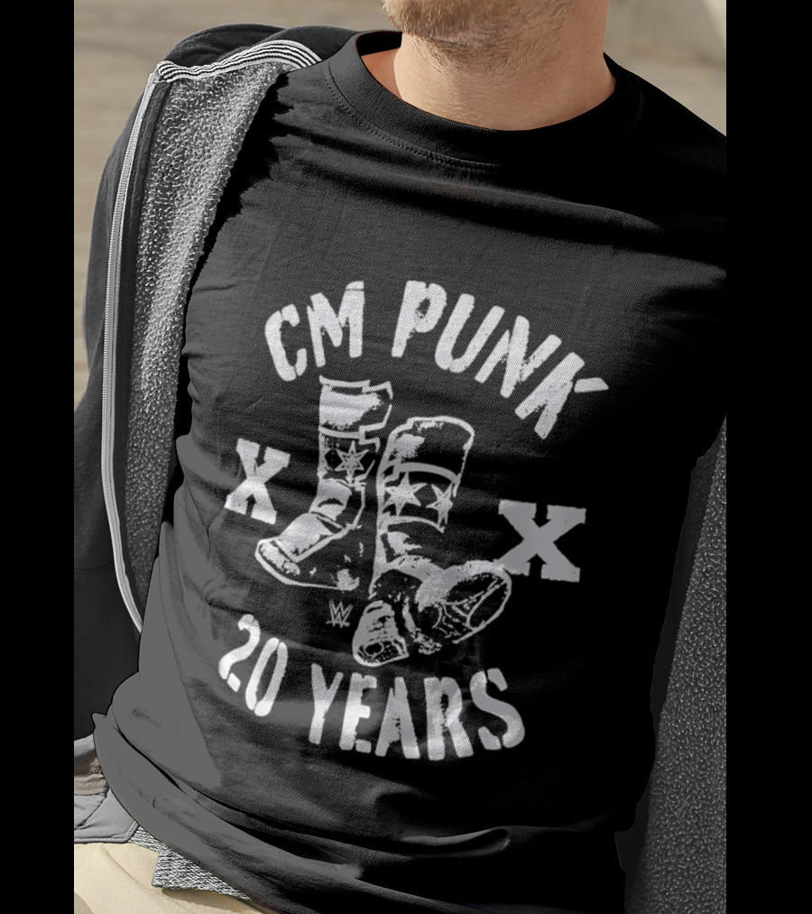CM Punk 20 Years WWE Boots XX T-Shirt
