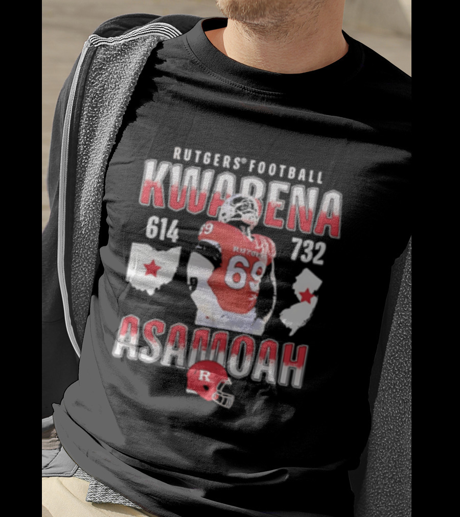 Kwabena Asamoah Rutgers Football 69 Ohio New Jersey 614 732 T-Shirt