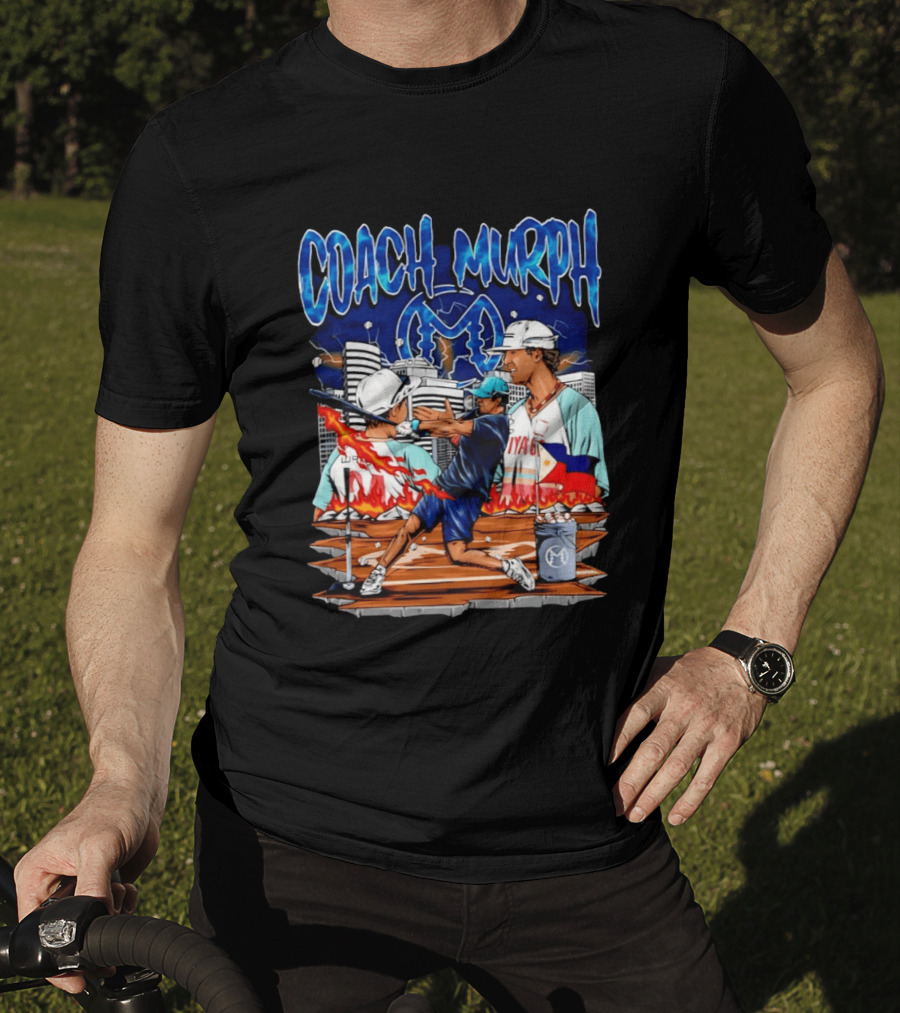 Coach Murph Baseball Training Batting Practice Urban City Flames Philippine Flag T-Shirt