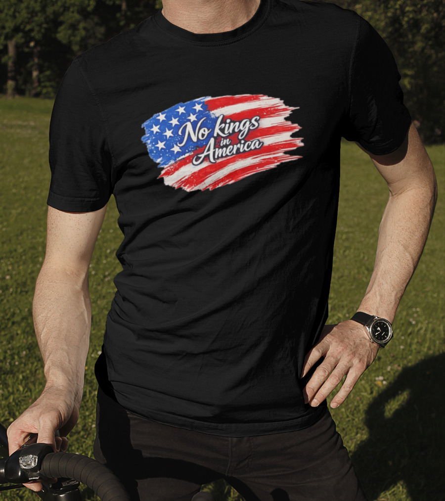 No Kings In America Patriotic Stars And Stripes T-Shirt