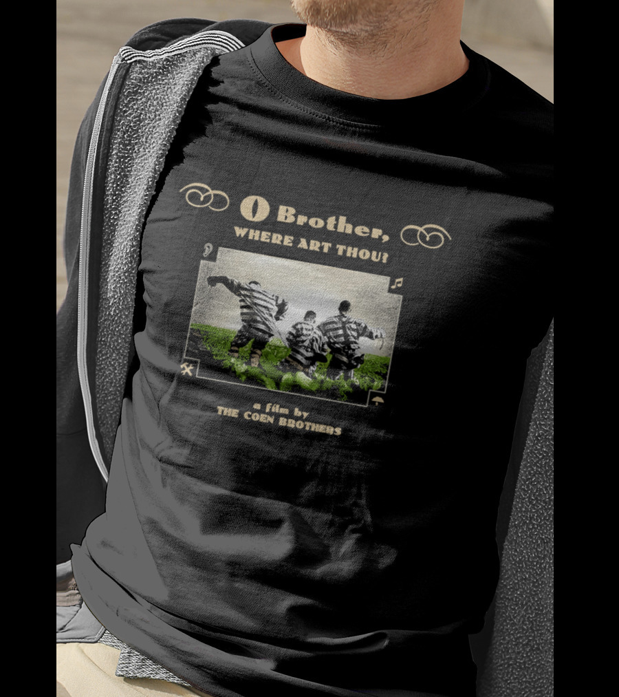 O Brother Where Art Thou A Film By The Coen Brothers With Iconic Striped Prisoners Scene T-Shirt