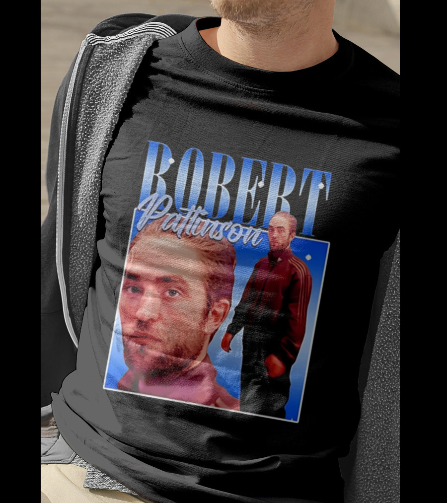 Robert Pattinson Standing Meme Blue Adidas Tracksuit T-Shirt