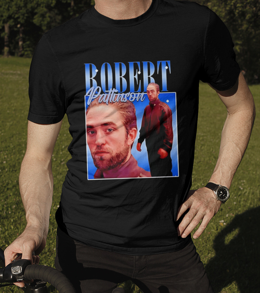 Robert Pattinson Standing Meme Blue Adidas Tracksuit T-Shirt