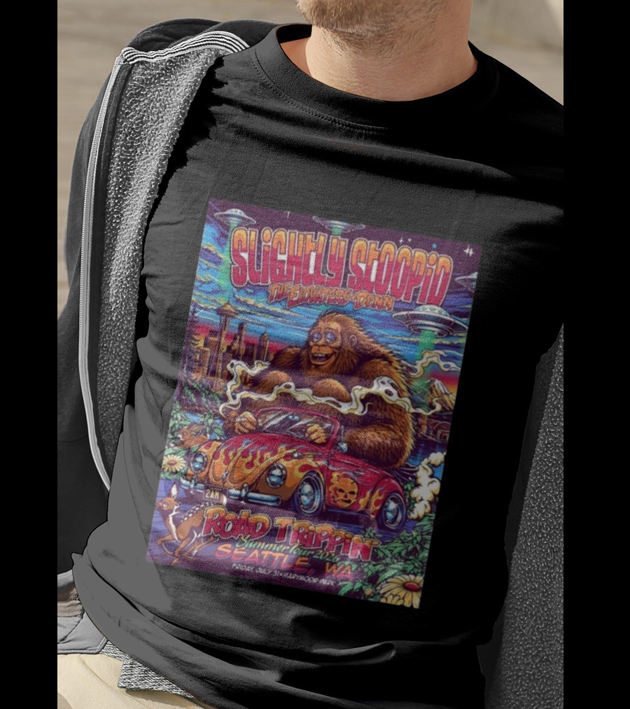 Slightly Stoopid Road Trippin Summer Tour 2026 Seattle WA July 31 Marymoor Park T-Shirt