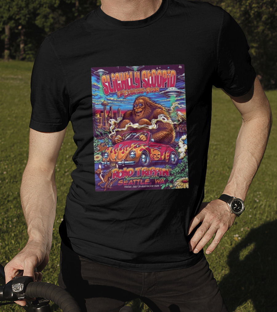 Slightly Stoopid Road Trippin Summer Tour 2026 Seattle WA July 31 Marymoor Park T-Shirt