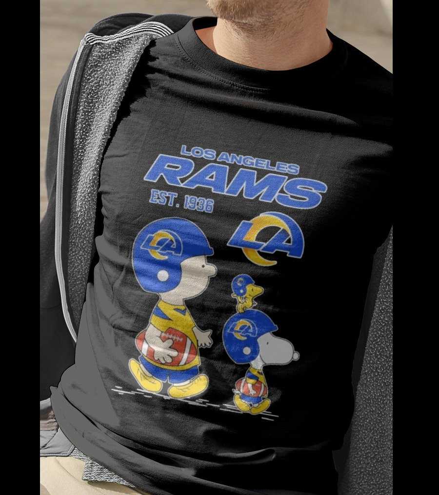 Snoopy Charlie Brown Los Angeles Rams 1936 Football Team LA T-Shirt