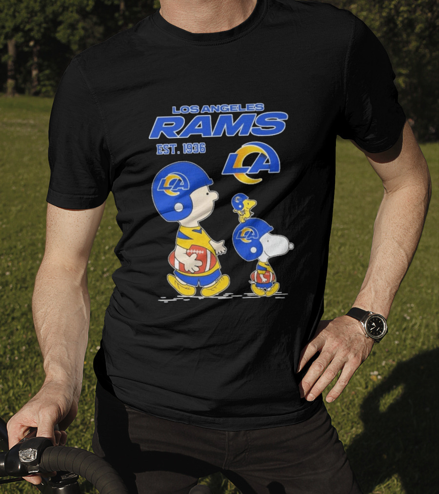 Snoopy Charlie Brown Los Angeles Rams 1936 Football Team LA T-Shirt