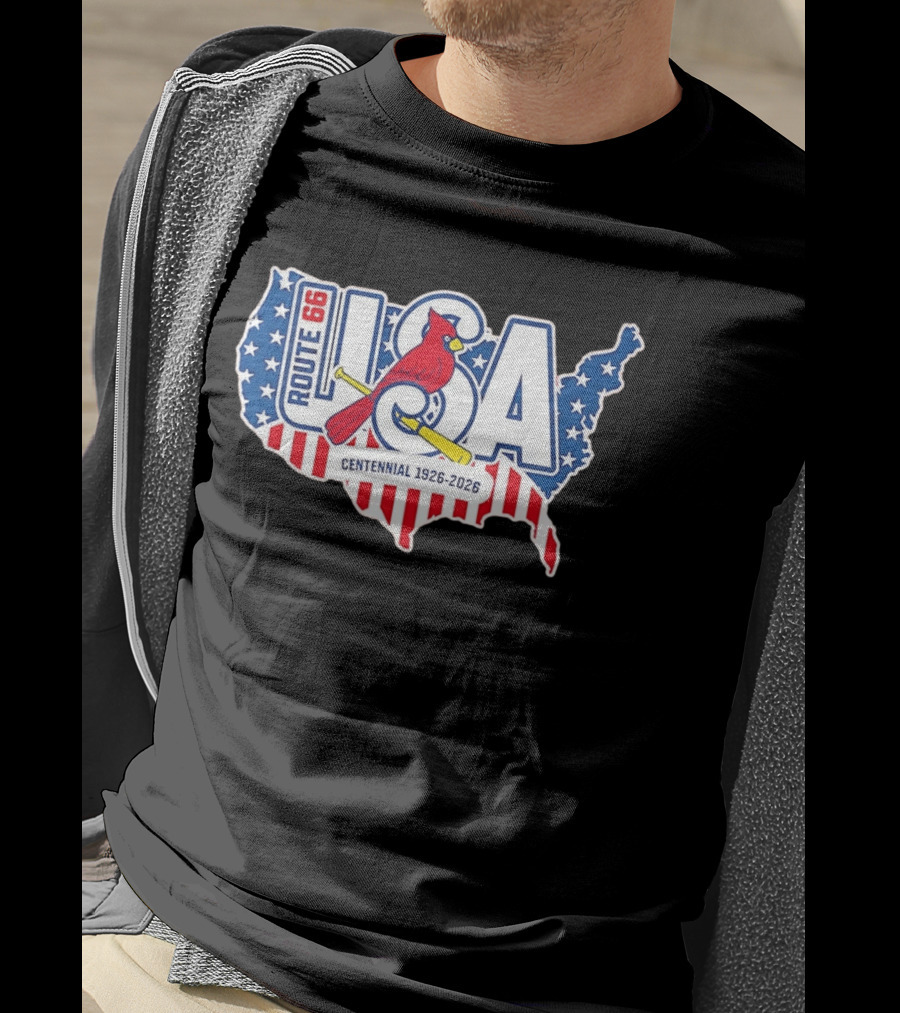 Route 66 USA Centennial 1926 2026 Springfield Cardinals T-Shirt